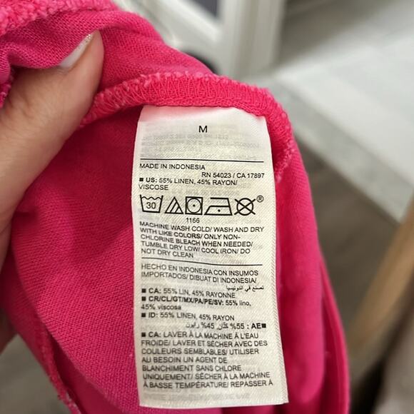 Old Navy Pink Mini Linen Skirt With Side Zipper Size Medium - Picture 7 of 7